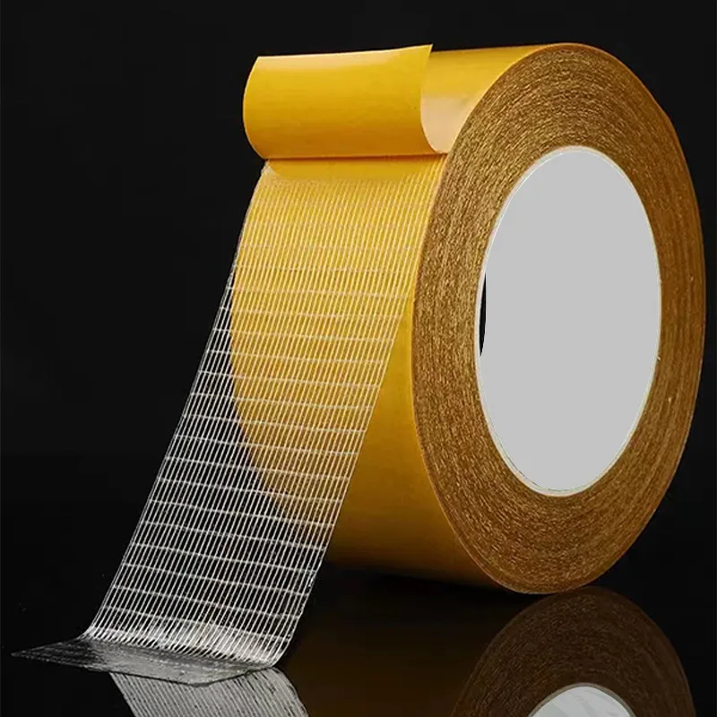 Sale Strong Fixation Double Sided Tape Heavy Duty Translucent Mesh Waterproof Traceless Powerful Grid Carpet Adhesive Tape