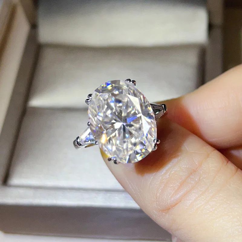 

FEOBUR Обручальное кольцо с овальным муассанитом 3-10 карат, сертифицированным как лабораторный бриллиант, из стерлингового серебра 925 пробы, роскошное ювелирное украшение для женщин