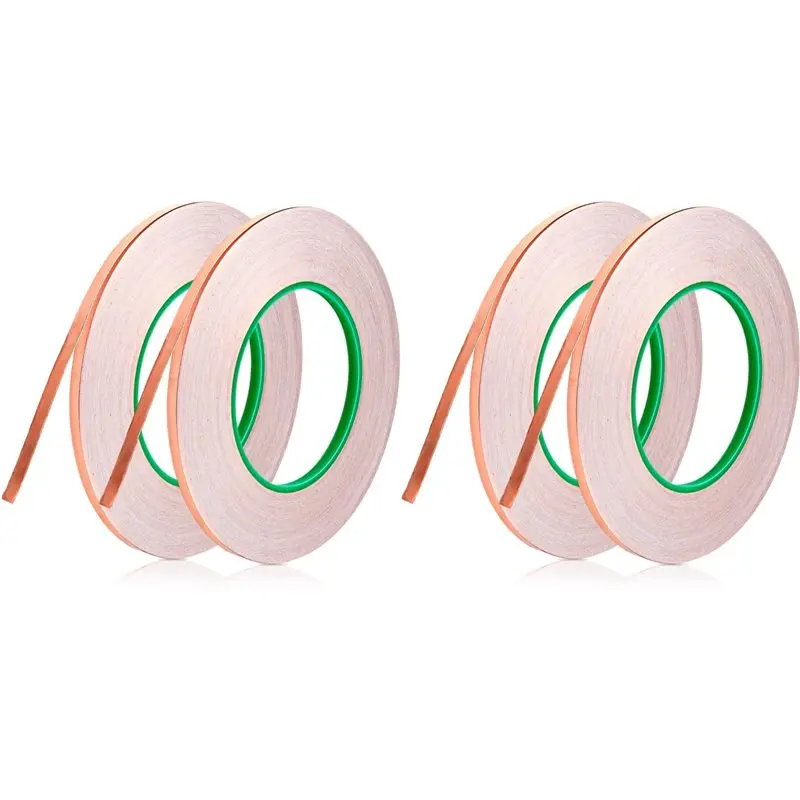 

Медная экранирующая лента A04G-4PCS, 1/4 дюйма x 164 фута, медная фольгированная лента и медная экранирующая лента с проводящим клеем