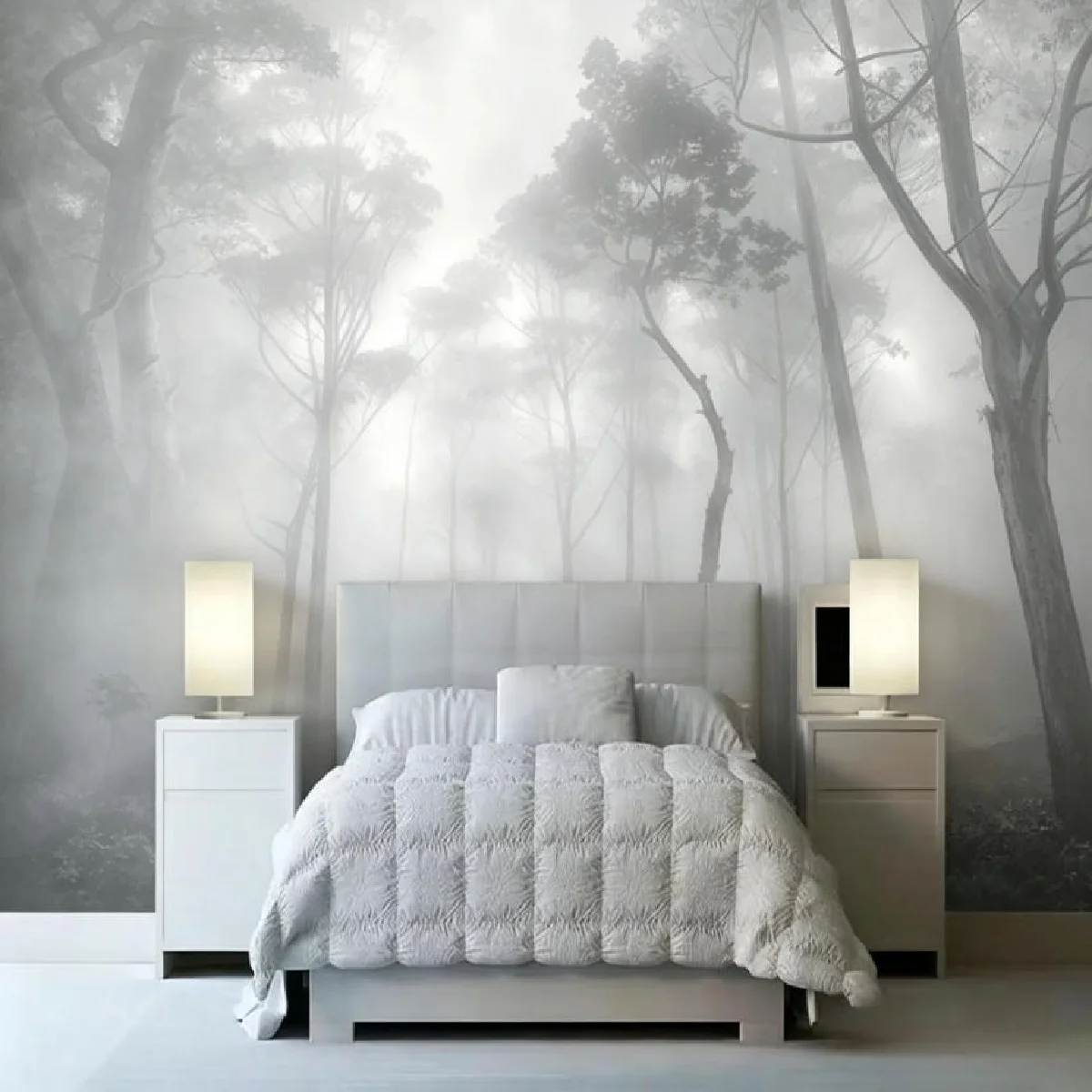 Custom European Caramel Black White Line Forest Wallpaper for Tropical Rain Forest 3D Mural Home Background Wall 3D Wallpaper