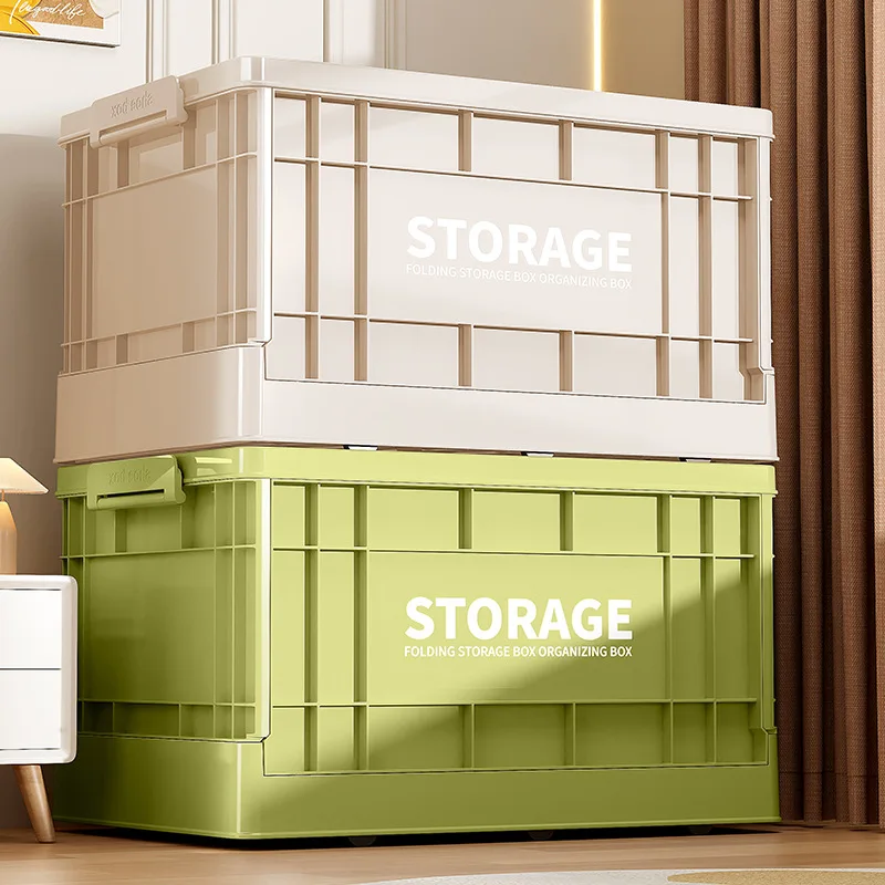 

Folding Wheeled Storage Box Home Plastic Large Capacity Storage Box Home Outdoor Camping Van on-board Industrial Finishing Box