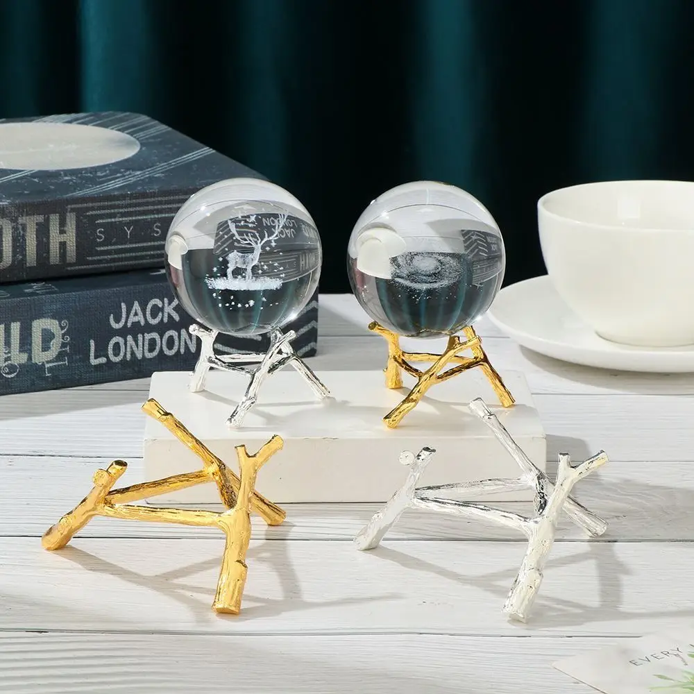 Creative Craft Gift Support Metal Branch Stand Sphere Holder Crystal Ball Display Base Home Decoration