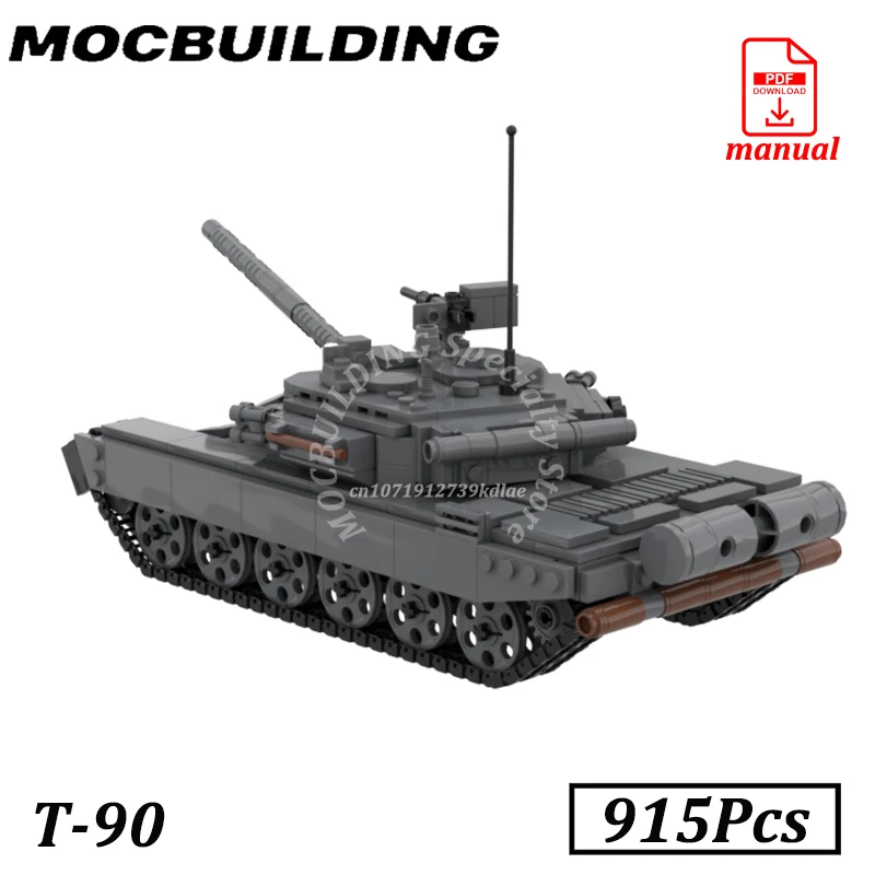 Main Battle Tank Blocks T-90 Tank Bricks MBT Military Tank Model MOC Building Toys Battlefield Machine Toys Construction Gift