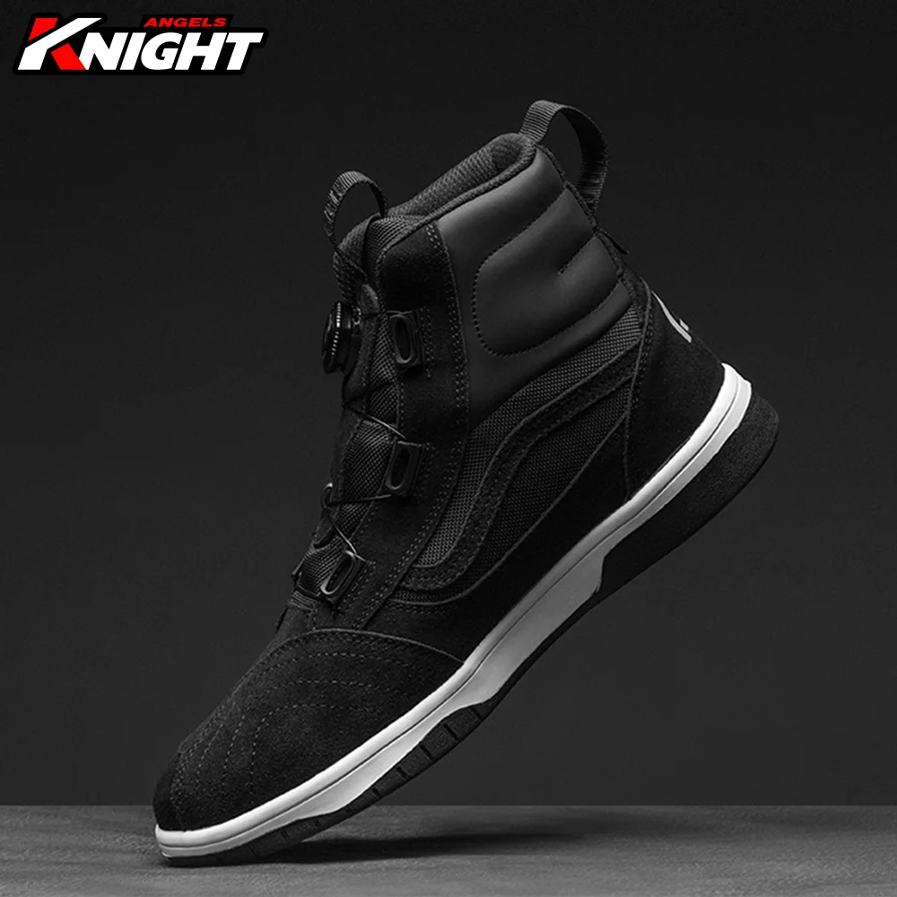 

Waterproof Motorcycle Boots Rider Four Seasons Non-slip Anti-fall Motorcycle Riding Shoes Rotary Buckle Racing High-top Shoes