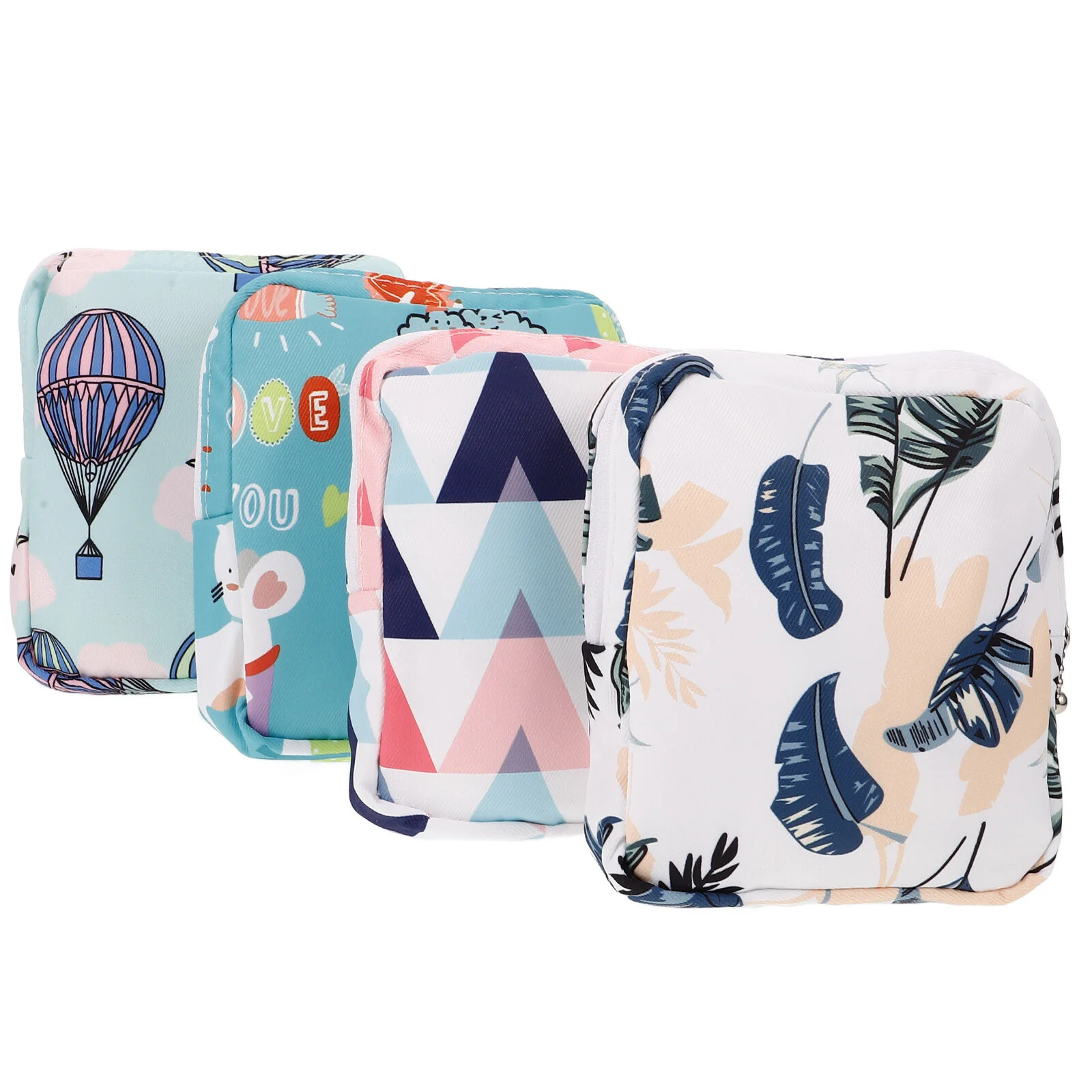 4 Pcs Menstrual Pad Sanitary Napkin Storage Bag Nursing Pad Outdoor Towel Pouch Handbags Mini Travel Makeup for