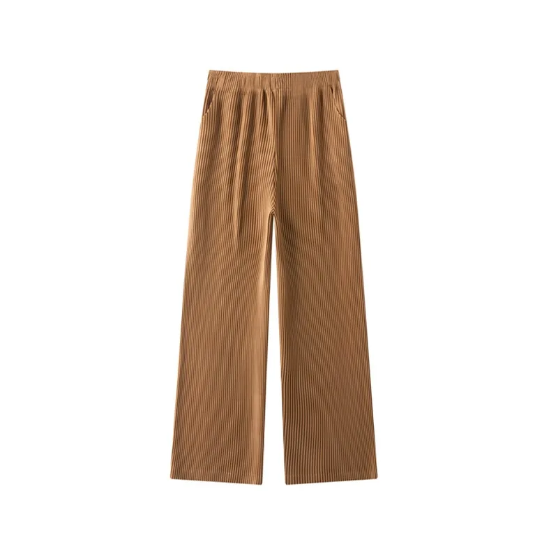 Miyake Pleated 2026 High-End Pleated Solid Color Pants Autumn Winter New Simple Versatile Wide-Leg Straight Pants for Women