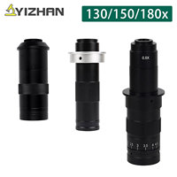 YIZHAN Magnification Adjustable Zoom C-Mount Lens 180x 150x 130x 25mm For HDMI VGA USB Video Microscope Camera Monocular