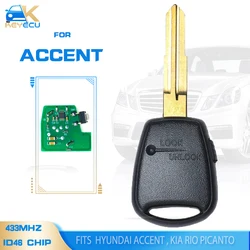 KEYECU 433MHz ID46 Side 1 Button Uncut No Light Remote Key Fob for Hyundai Accent, for Kia Rio Picanto Soul Venga Ceed