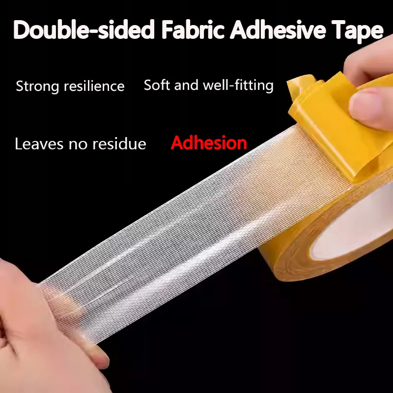 High-strength fabric double-sided tape with strong adhesion, suitable for weddings and hotels; ideal for securing carpets, water