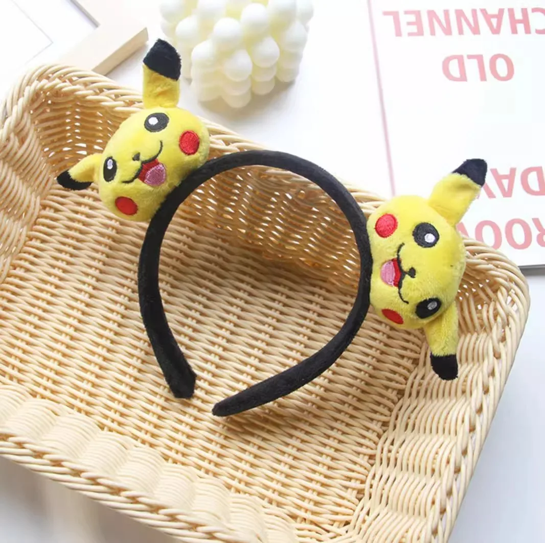 7 أنماط بيكاتشو لطيف إكسسوارات الشعر البوكيمون عقال زائد دمية عقال الشعر حبل معصمه Kawaii ألعاب أطفال تأثيري الهدايا