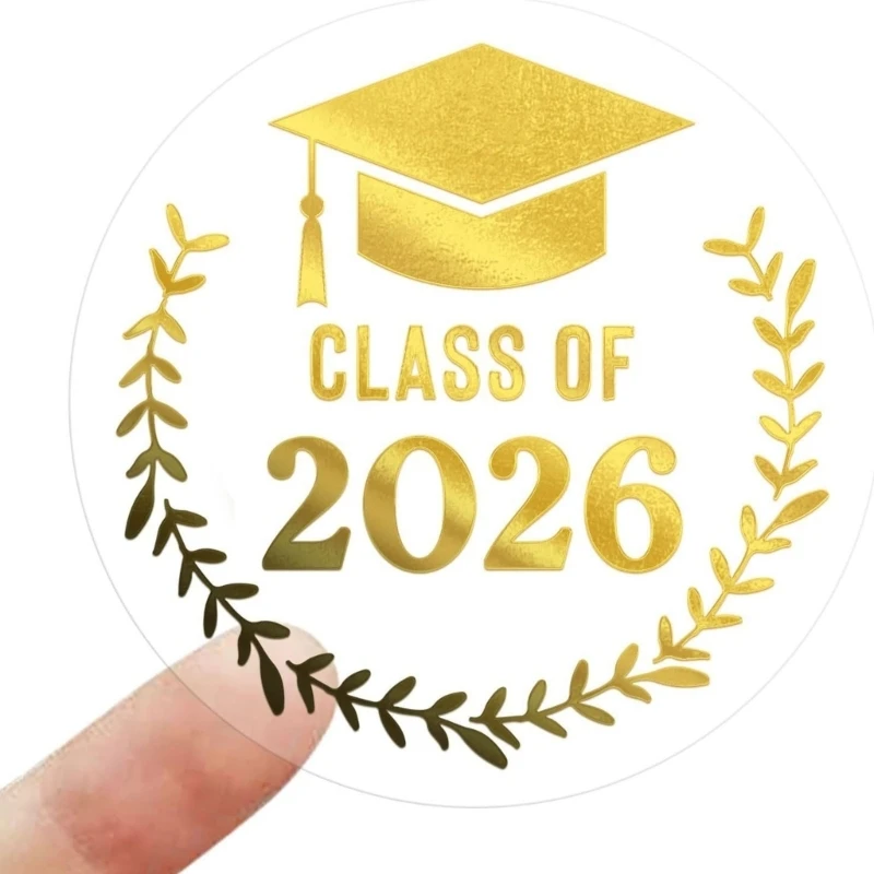  1000Pcs Graduation Sticker Shinning Gold Foil Wrapping Label For Scrapbooking Notebook Wine Bottle and Gift Packaging