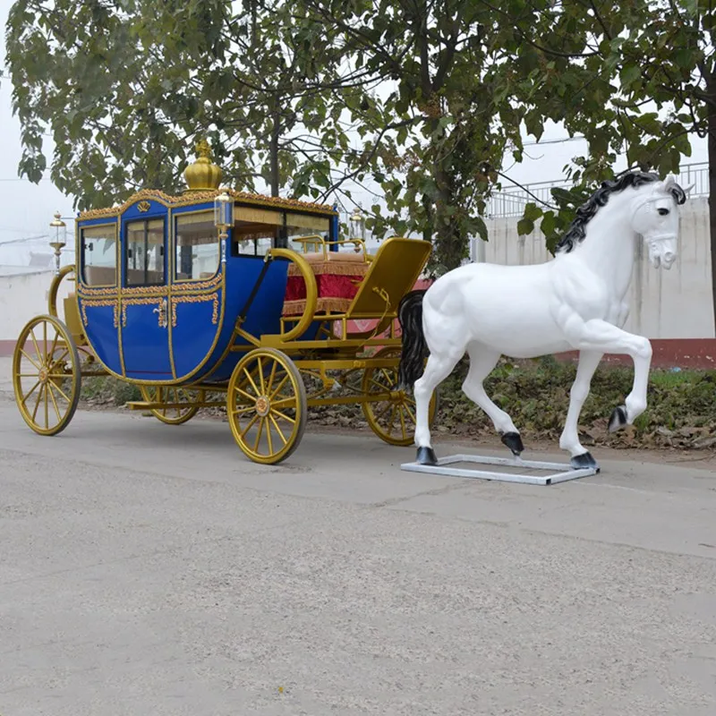 OEM Electric Royal Wedding Horse Carriage with 4 Wheels Strong Horse Drawn Carriages for Sale in Special Transportation