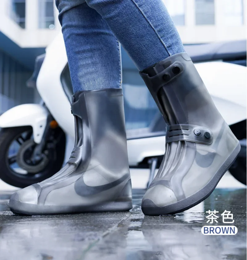 Couvre-chaussures haut de gamme avec boutons, protecteur de chaussures de pluie, imperméable, réutilisable, portable, durable, galoches, botte d'eau