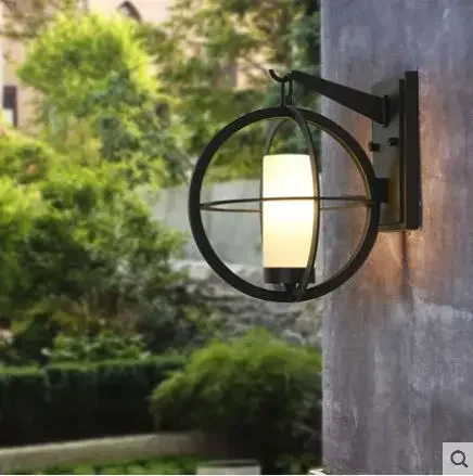Simple outdoor waterproof balcony aisle terrace store wall lamp creative globe outdoor sun room wall lamp
