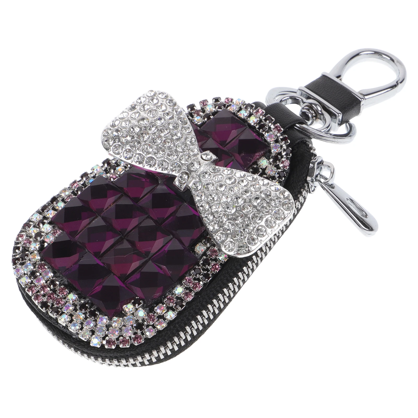 

Diamond Key Holder Case Protector Fob Holders Zipper Pouch Microfiber Chain