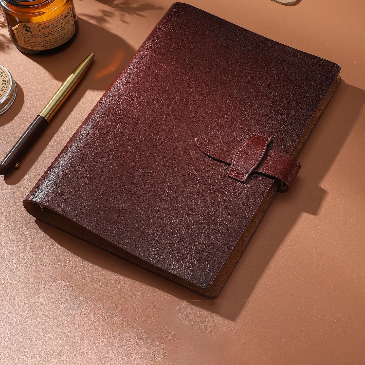 Retro Echt Leder A6 Notebook Modevol Zakelijk Werkkantoor Lose blad Notebook Navulbare Lose blad vergadering notebook