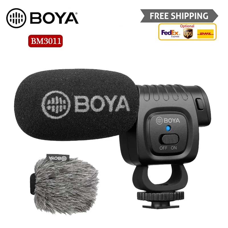 BOYA BY-BM3030 Camera Condenser Microphone for DSLR Nikon Canon Video Camera Audio Recorder 1/4 Screw 3.5mm Jack Mic for Live