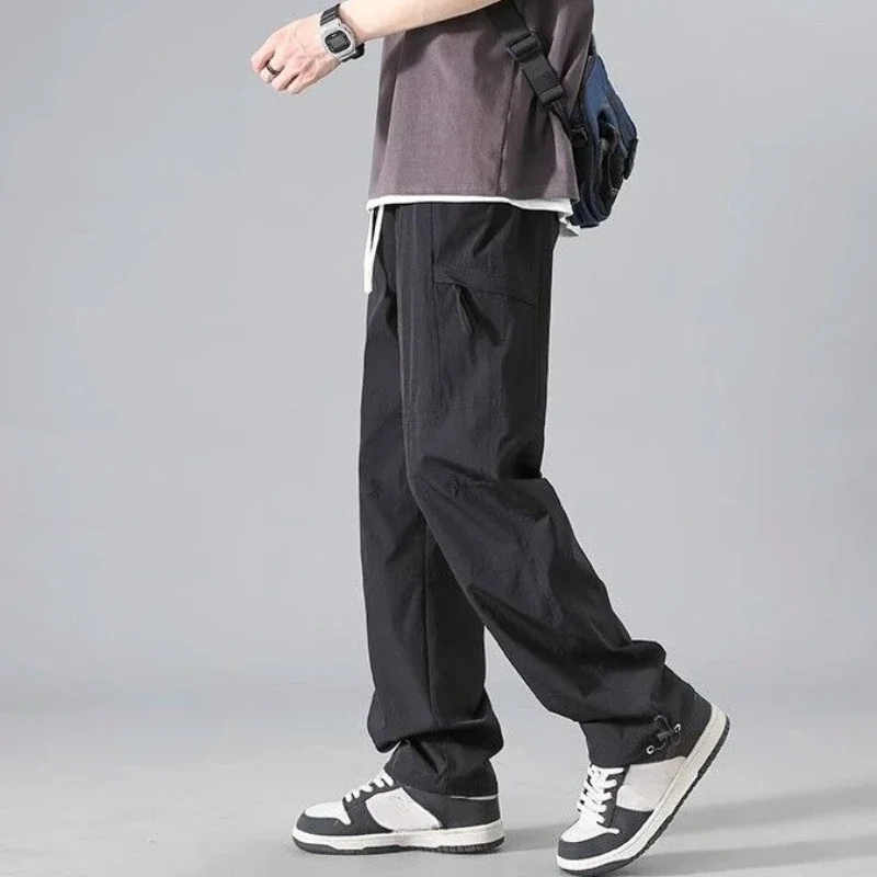 

Black Trousers Man Outdoor Wide Hiking Hip Hop New In Emo Techwear Aesthetic Casual Regular Fit Luxury Nylon Cargo Pants for Men