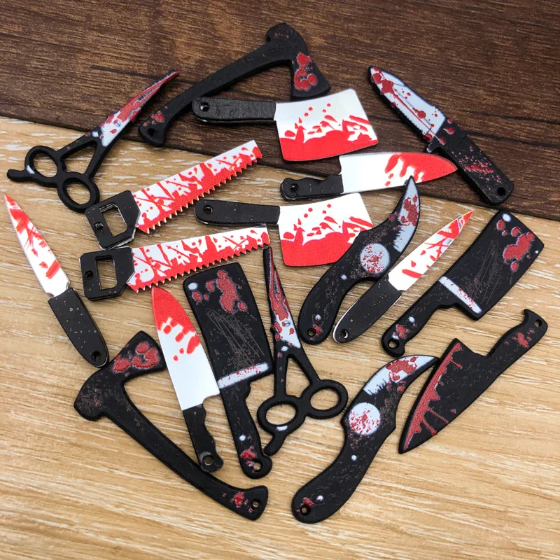 5cm/1.97in 미니 플라스틱 할로윈 플라스틱 장난감 칼 모델 소품 코스프레 레트로 호러 스타일 창의력 파티 용품 소년 선물