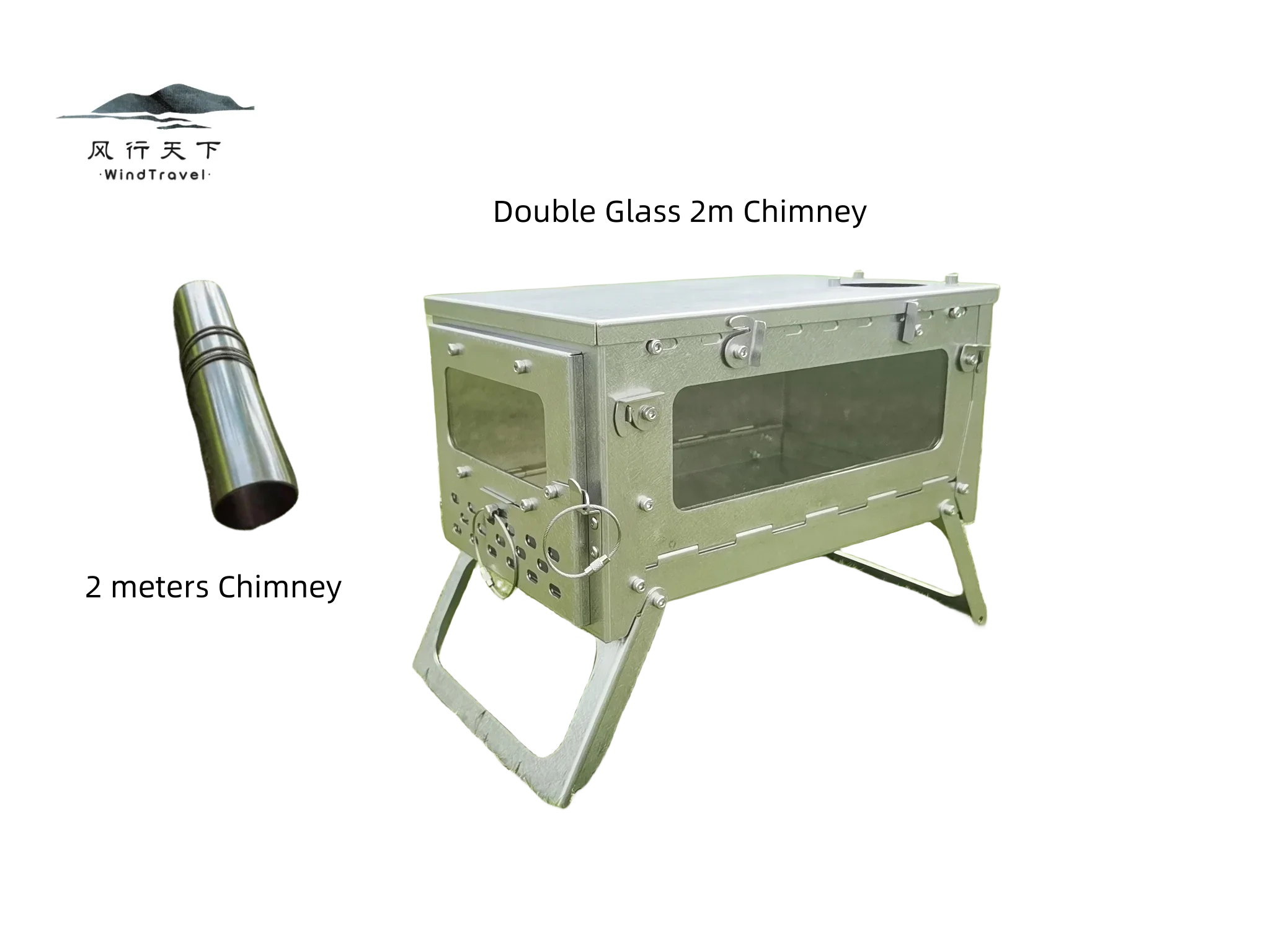 Boutique Titanium Oven Mini-B Titanium Opvouwbare kachel outdoor houtkachel, draagbare brandende tentkachel voor jacht, vissen..