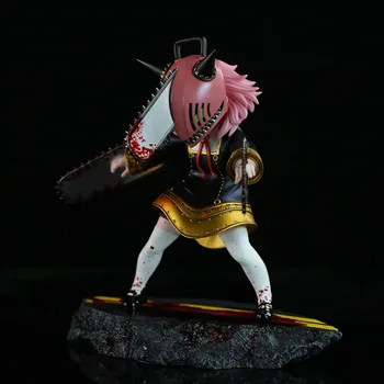 SPY×FAMILY Anya Forger como Chainsaw Man Anime figuras de acción de juguete 18CM
