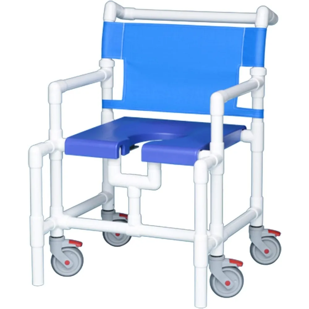 Shower Chair, Oversized Rolling Shower Chair, 450 Lb. Weight Capacity, for Over Toilet and Shower, Rolling Shower Chair