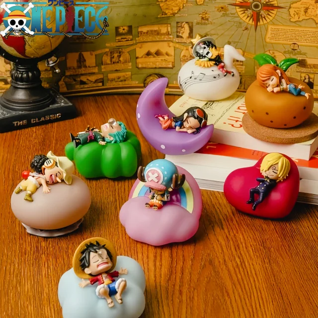 Gorąca Seria Anime One Piece Blind Box - Lampki Nocne Luffy Zoro Nami Sanji Chopper Figurki Słodki Sen Led Mystery Box Ozdoba