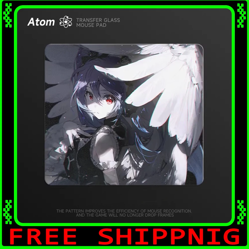 ATOM TRANSFER Glass Mousepad FPS Smooth and Speed Mouse Pad Dirt-resistant and Durable Coated Surface For APEX CSGO PC