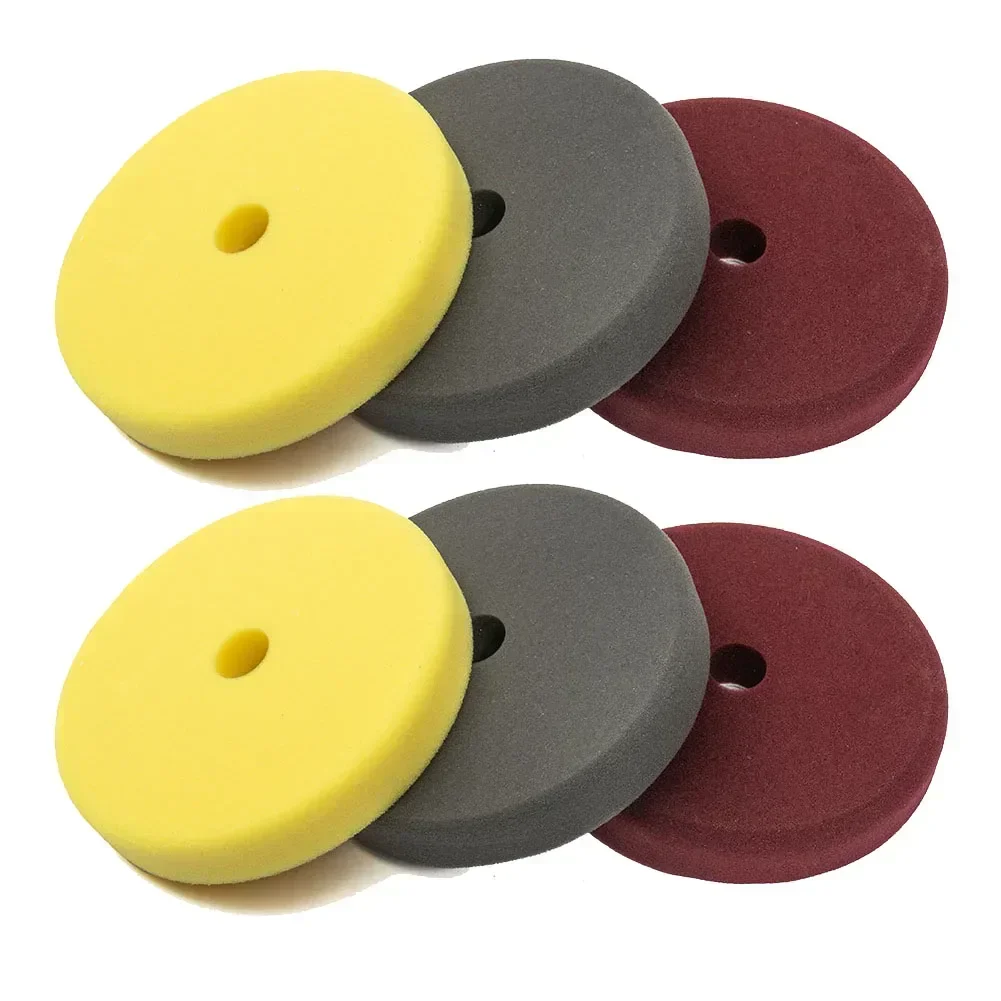 

6pcs 7inch Polishing Pad Set Backing Plates Sponge Buffing Disc For Eccentric Polishing Machine Car Polisher Waxing Tools