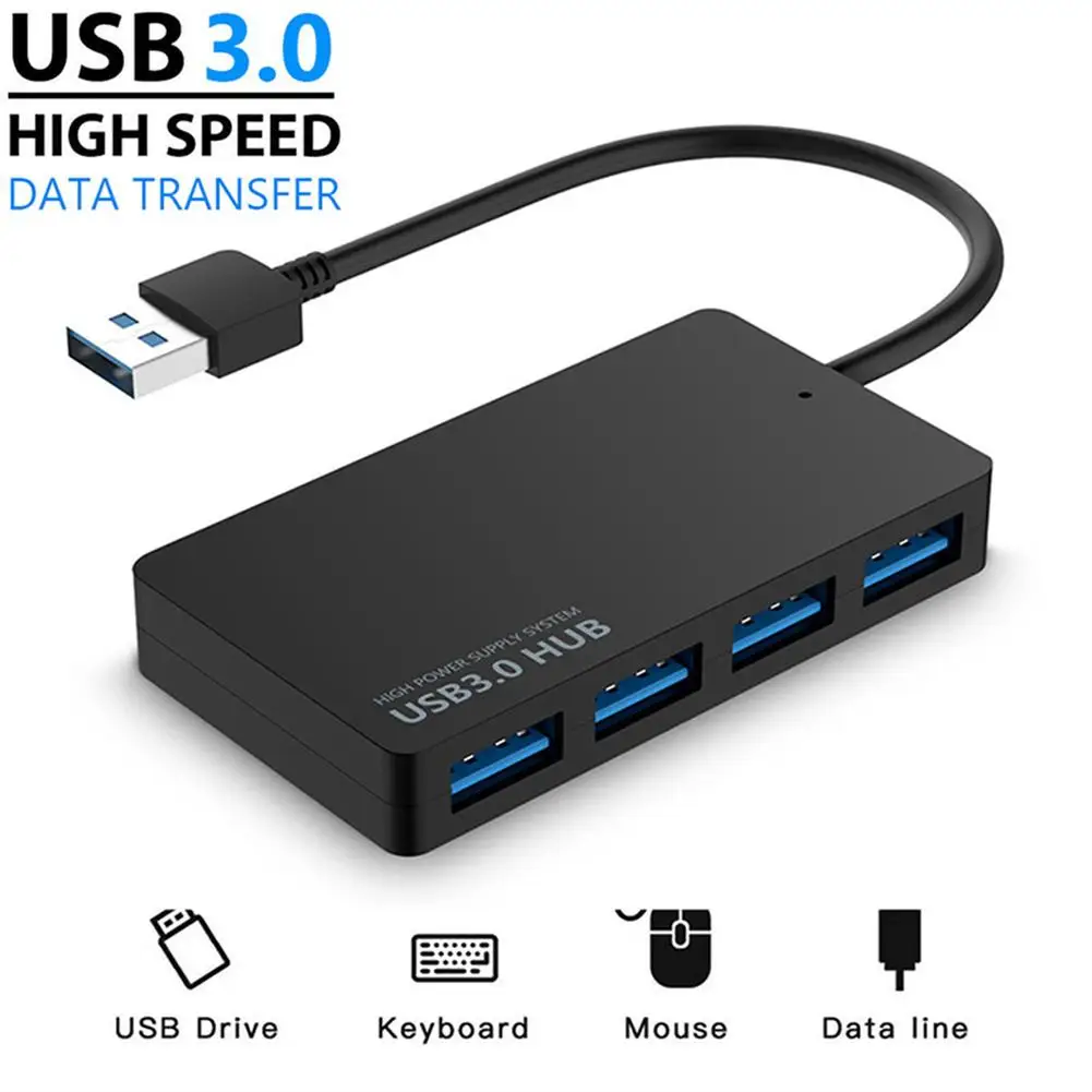 High-speed Usb 3.0 Hub Multi Usb Splitter 4-port Multiple Expander Adapter Computer Accessories For Laptop Pc