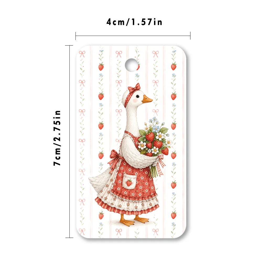 40pcs, Gift Tags, Watercolor Floral Duck Gift Art, Hanging Paper Labels for Gift Wrapping, Holiday Party Decor with String