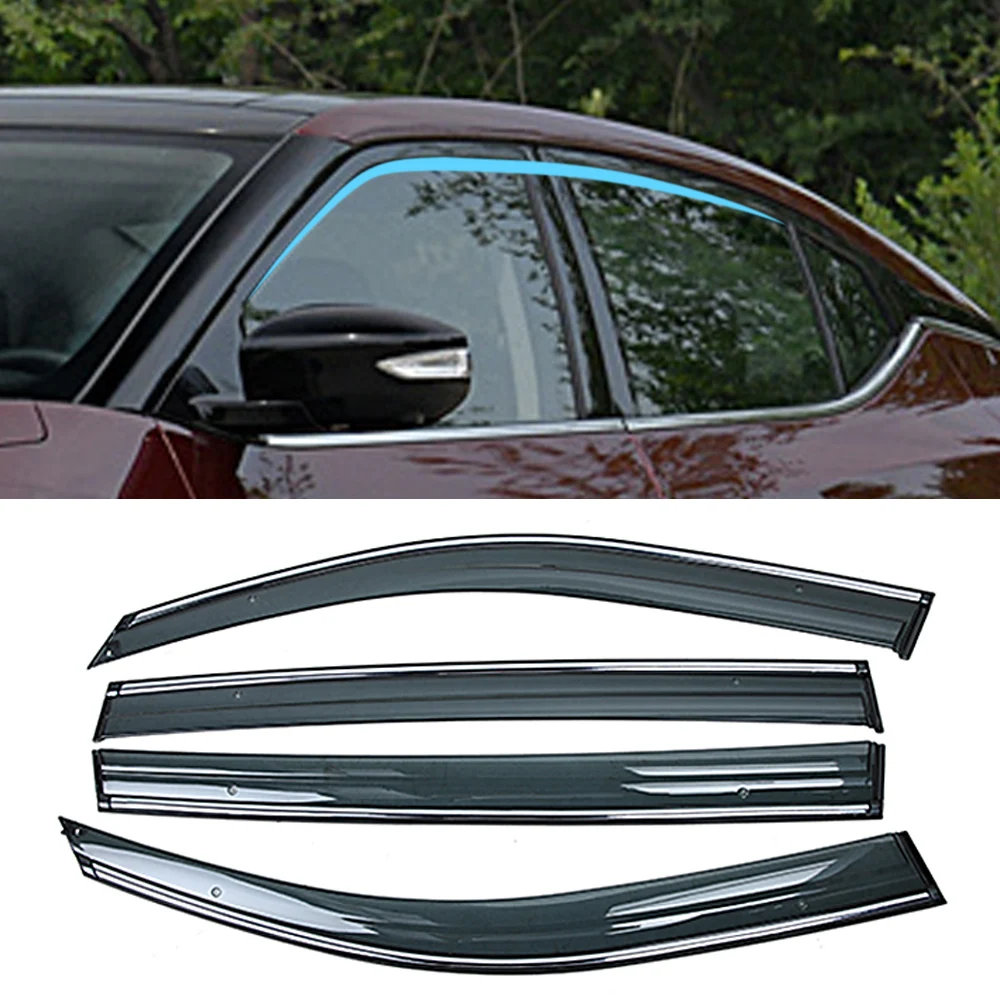 

For NISSAN MAXIMA A36 2016-2019 Car Window Sun Rain Shade Visors Shield Shelter Protector Cover Trim Frame Sticker Accessories