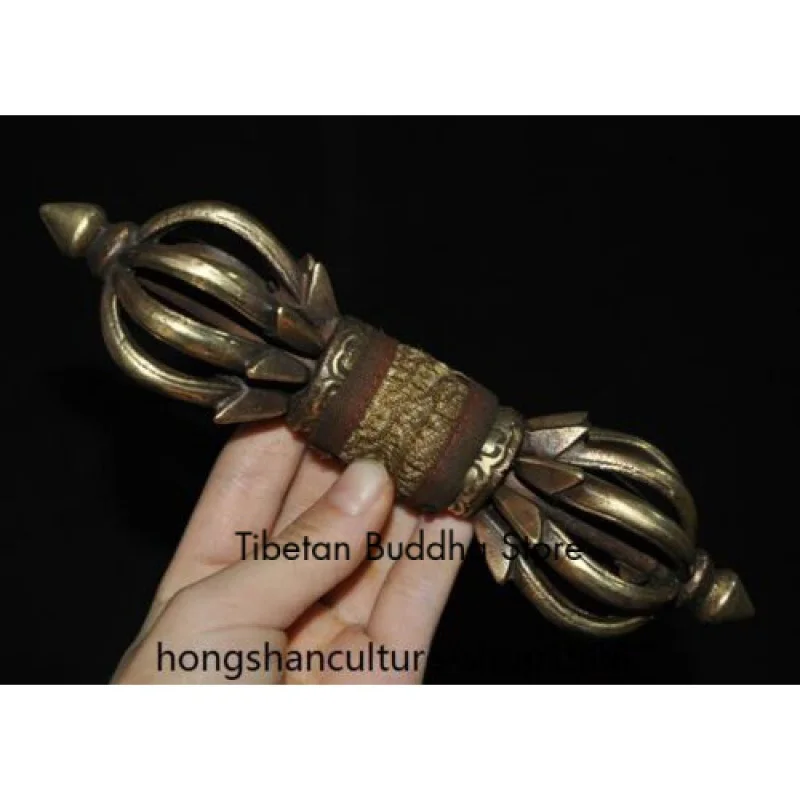 

6.8'' Tibet bronze silk Exorcism Buddhism hand equipment Dorje Vajra phurpa faqi