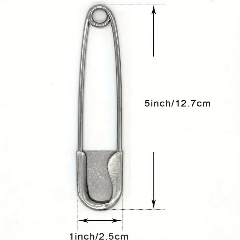 1pc Large Stainless Steel Safety Pin, Heavy Duty Oversize Pins for Laundry, Upholstery, Blankets, Quilting, Fashion Decor
