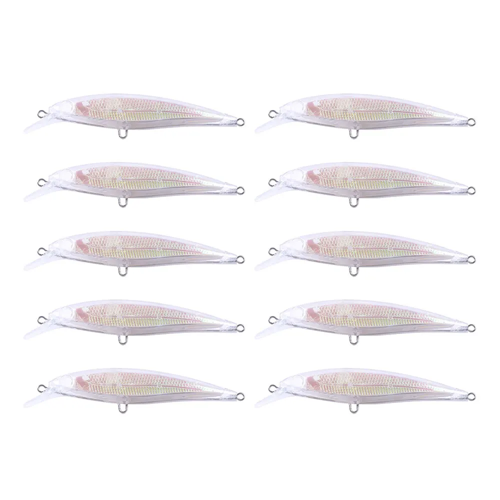 10pcs 11cm 11.6g Unpainted Minnow Fishing Lure Blanks - Clear DIY Hard Bait Body - Jerkbait Wobbler for Custom Painting/Airbrush
