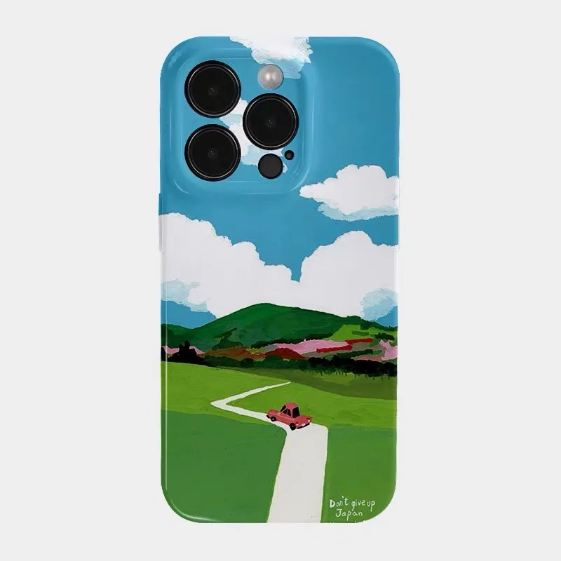 

Ins Blue Small Rural Path Phone Case for IPHONE 17 Air 16E 15 PROMAX 14 Plus 13 12 MINI 11 PRO 16Plus XR SE Acrylic Phone Cover
