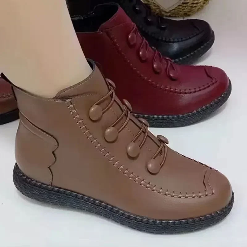 Winter Thickened Non-Slip Short Snow Boots Women Warm Mother\'s Cotton Boots Women\'s Shoes Cotton Shoes Soft Bottom Ankle Boots