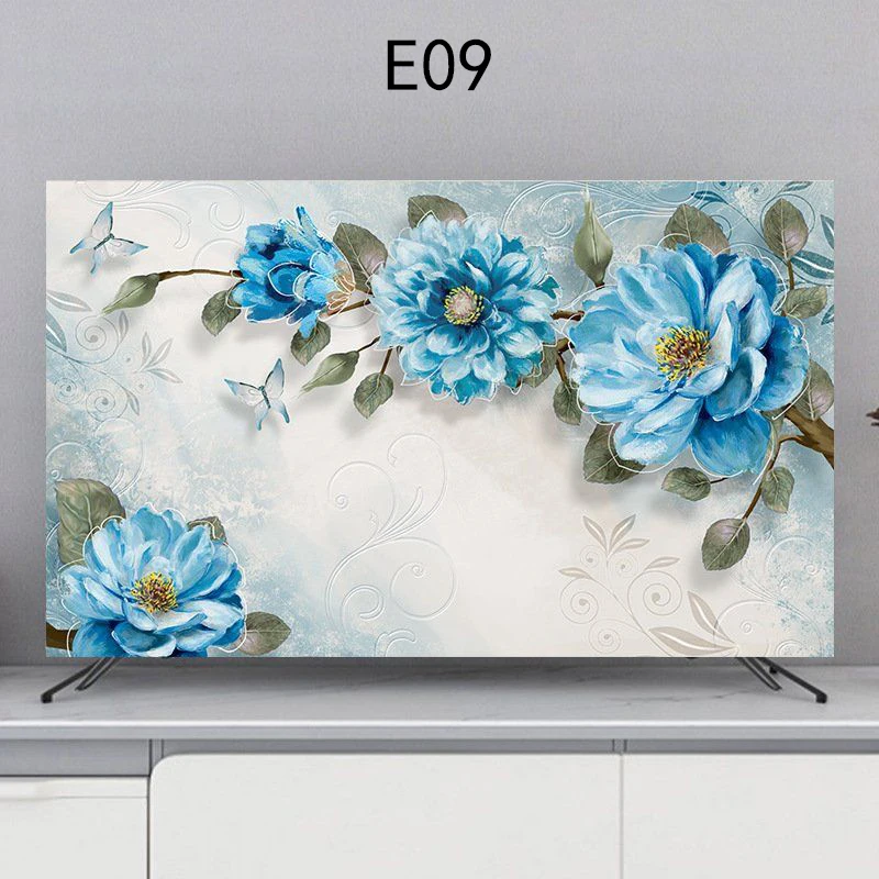  أزياء مطبوعة تمتد التلفزيون تلفاز LCD هود المنزل الحائط التلفزيون حامي الغبار واقية غطاء 32-75 بوصة الأثاث #5