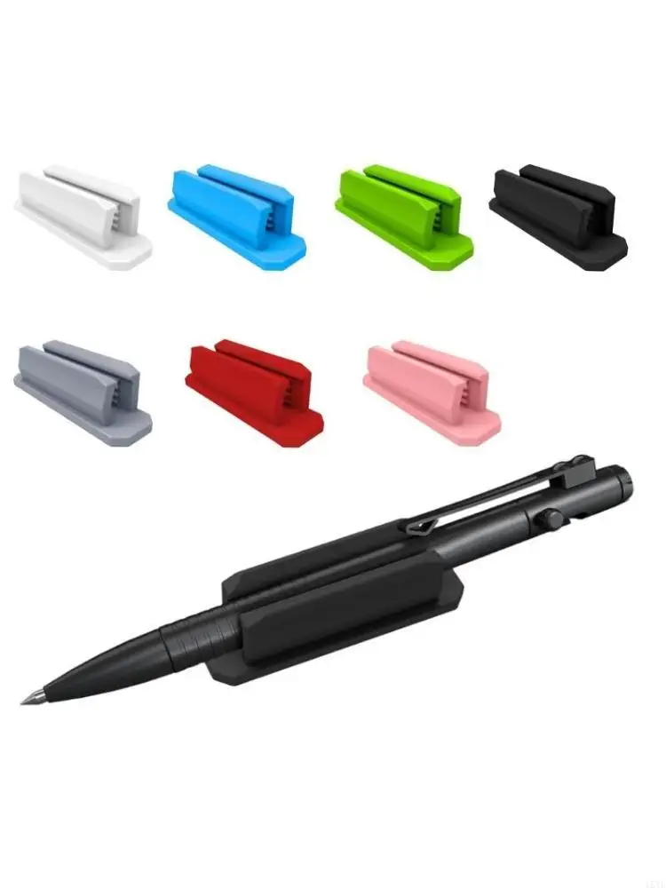  Silicone Pen Clip Holder Wall Mounted Adhesive Pencil Organiser Holder for Desk