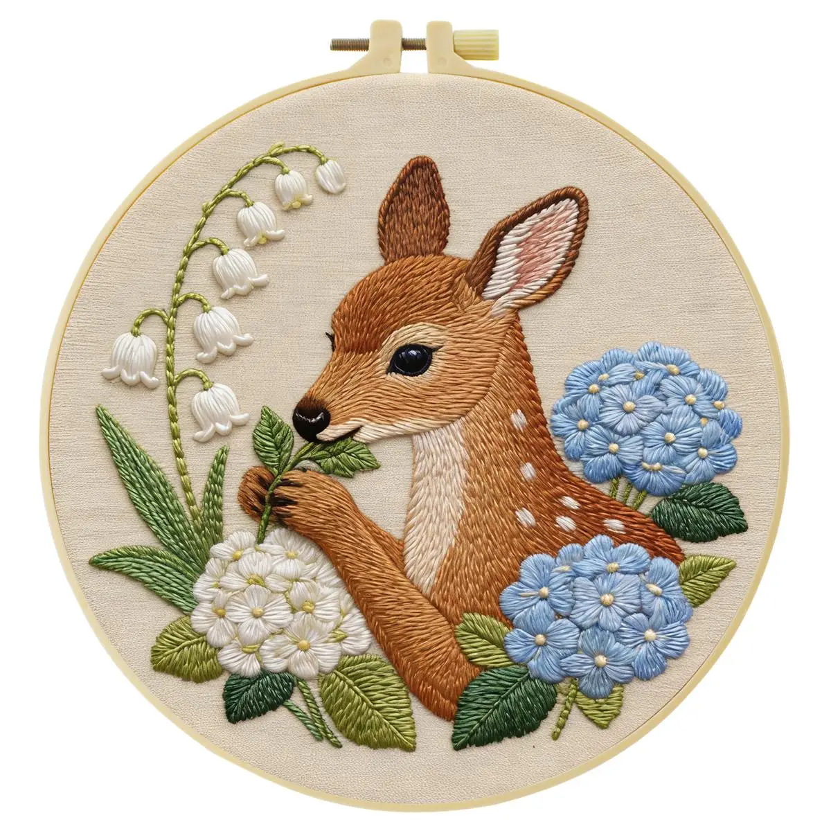 1 Stück 20X20CM/15X15CM 7,87/6,3 Zoll Rotes Hirsch Stickerei Starter-Kit DIY-Kit Stickerei-Set für Anfänger – Detail 3