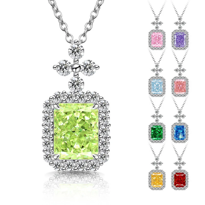 

A dazzling and colorful cubic zirconia necklace for the lady's wedding anniversary party, a luxurious accessory gift, fashionabl