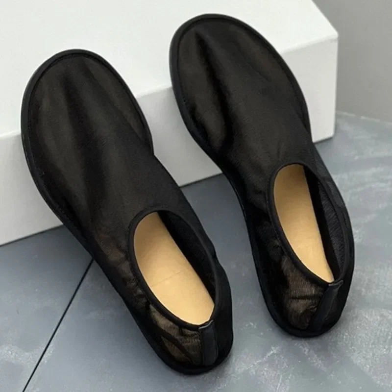 Breathable Air Mesh Ballet Flat Women\'s Summer Walking Shoes Star Style Leisure Comfortable Designer New Luxury Brand Boat Shoes