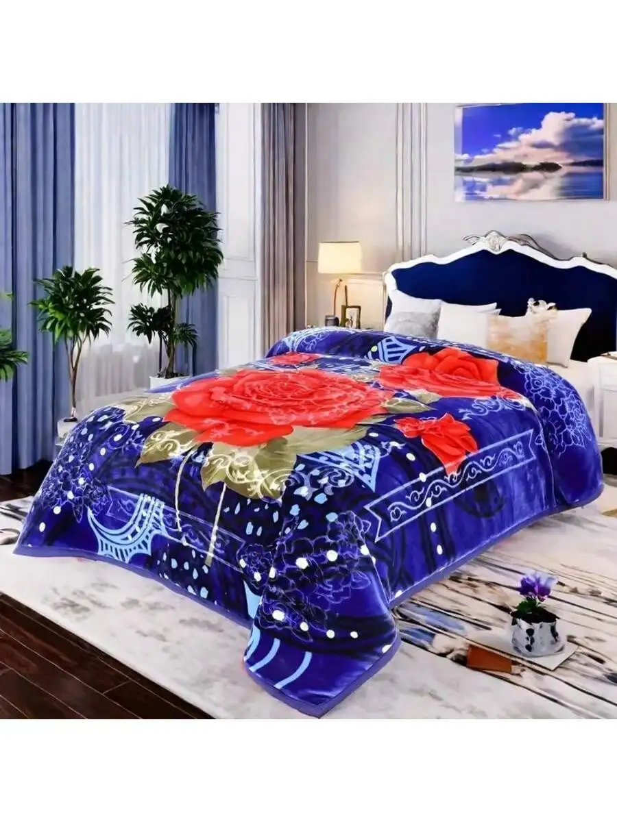 12 libras de cobertor de inverno extra grande e macio de pelúcia grosso, cobertor de vison coreano – cobertor de cama estampado Raschel, macio e quente, grosso cobertor de vison estampado Raschel, para outono e inverno, cama, para uso doméstico, presente de Natal de Halloween, com saco de presente