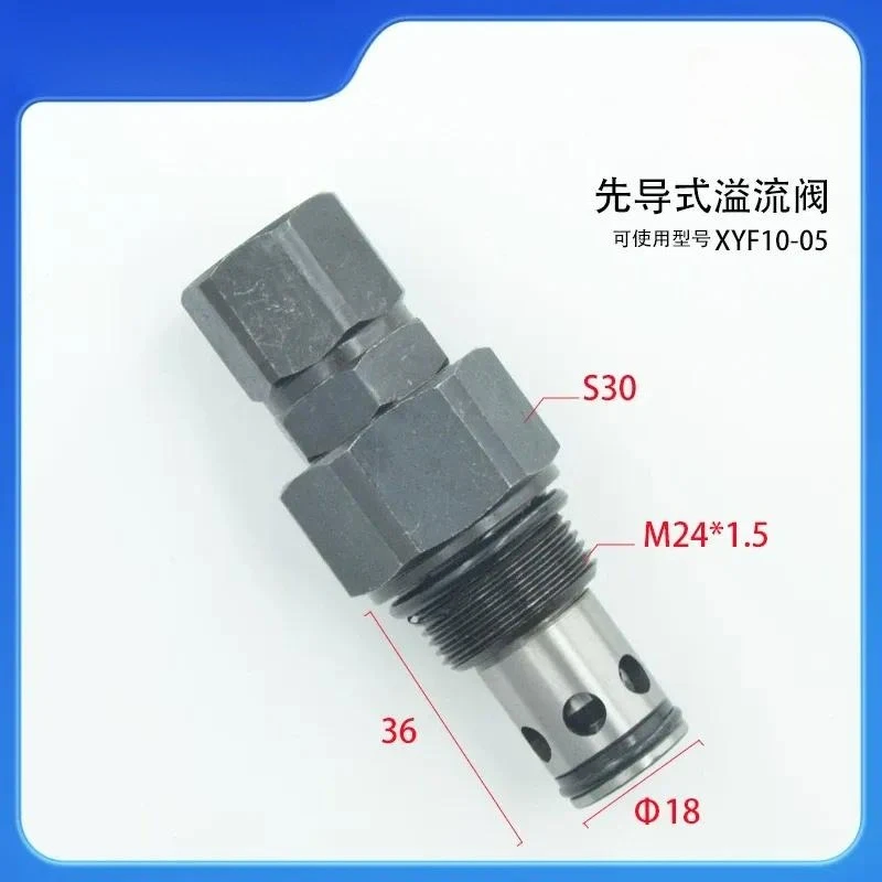 for Hydraulic Threaded Cartridge Manual Adjustable Pressure Valve Pilot Operated Relief Valve XYF10-05 Metric M24 1.5