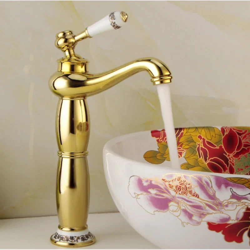 Bathroom Faucet Antique Bronze Finish Brass Basin Sink Solid Brass Faucets Single Handle Water Mixer Taps Bath Crane ELFCT001