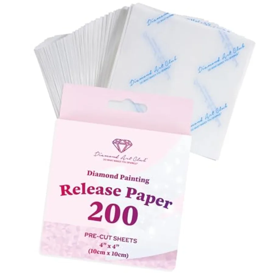 

200-Piece Premium Diamond Painting Release Paper Pack Multiuse Painting Paper Precut Cover Replacements 4" x 4" 10 x 10 cm