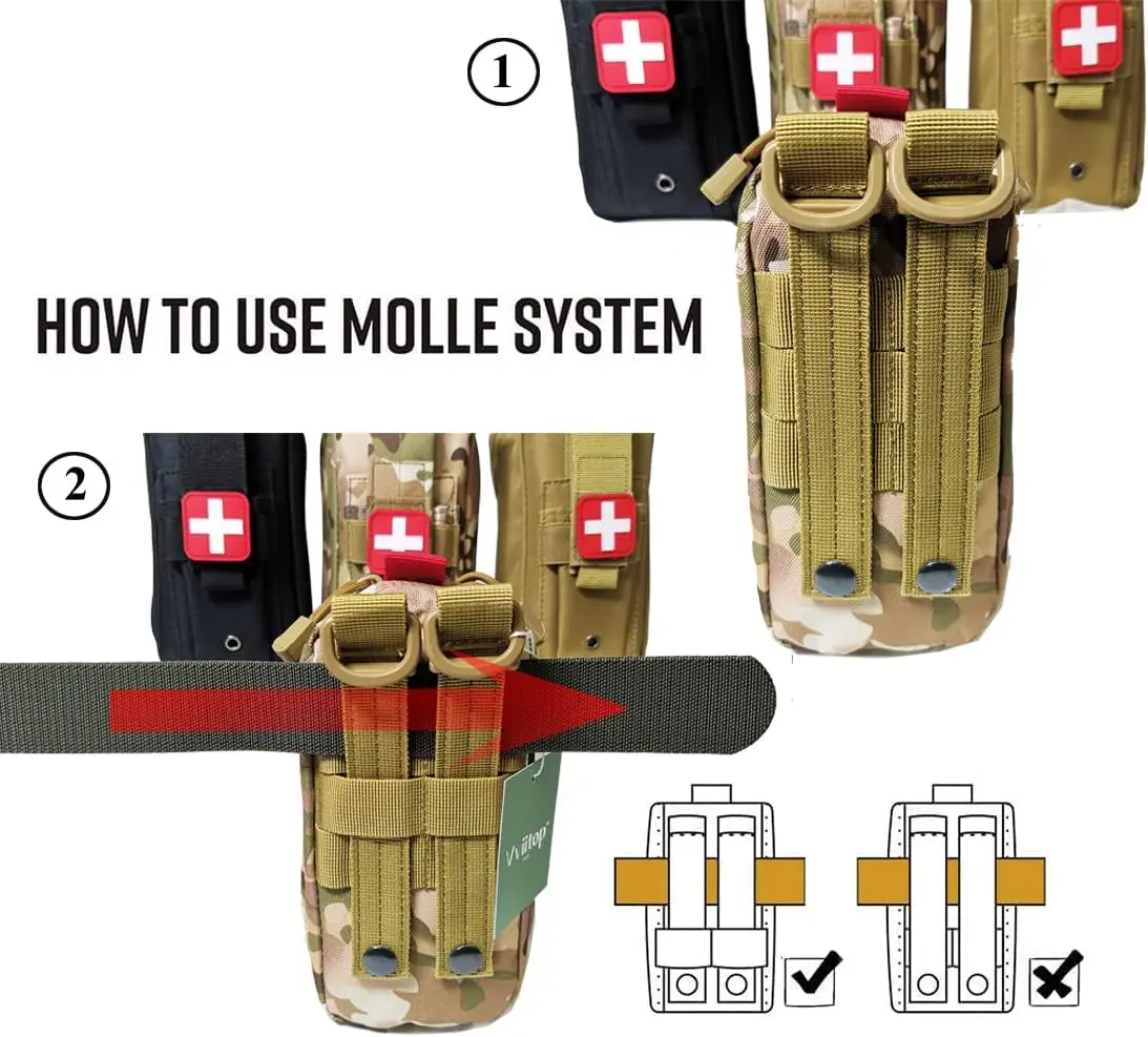 Kit di pronto soccorso Medical EDC Pouch Tactical MOLLE borsa medica per esterni forbici per laccio emostatico marsupio porta laccio emostatico 1000D