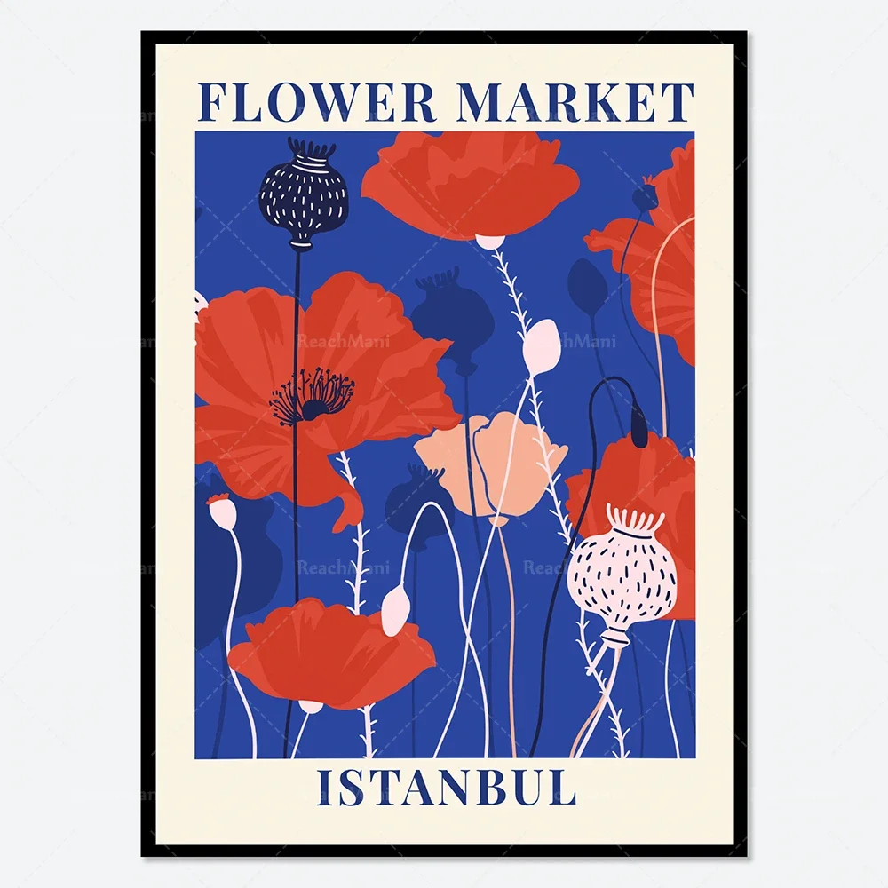 Flower market Seoul, Tokyo, Copenhagen botanical art print Fleurs De Jardin, wild berry print, spring floral wildflower print co