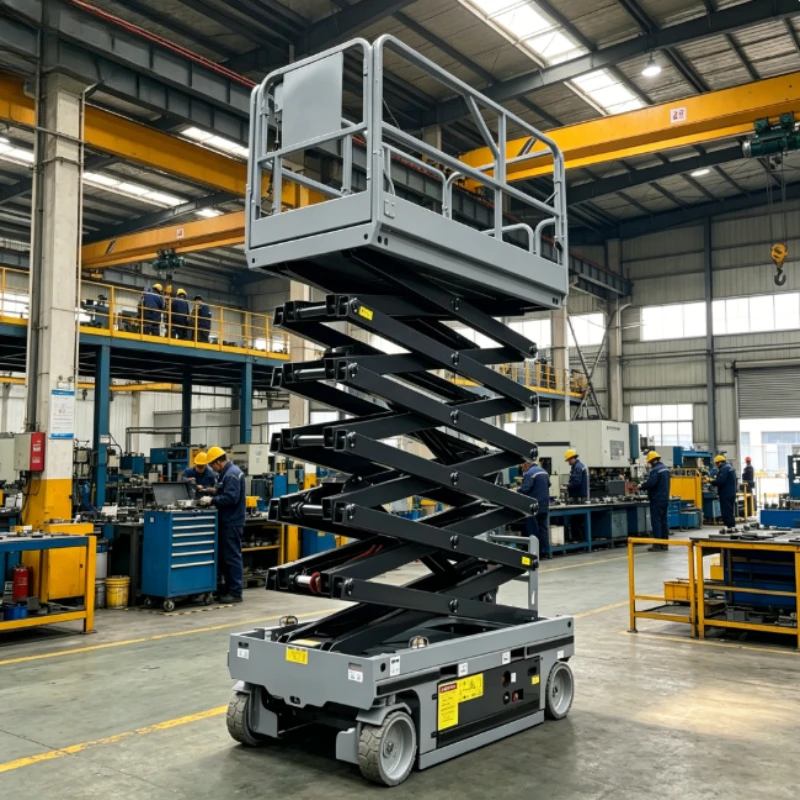 600KG Hydraulic Scissor Lift, Mobile Lifting Table with Casters for Workshop Repair and Distribution Centers