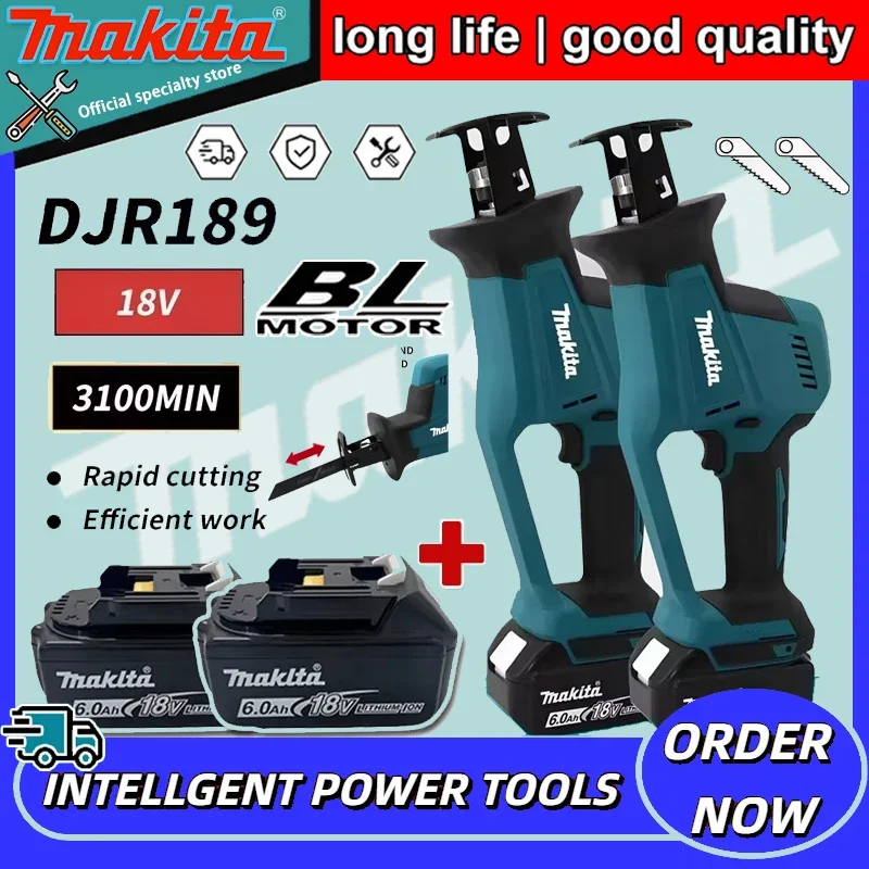 

Makita DJR189 Brushless Rechargeable Wood Metal Cordless Electric Reciprocating Saw Cutting Saw Portable Saw Power Tool 18V